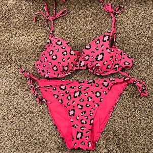Pink Leopard two piece XL bathing suit!